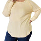 Basic Bae - Chic Ribbed Round Neck Slit Tee