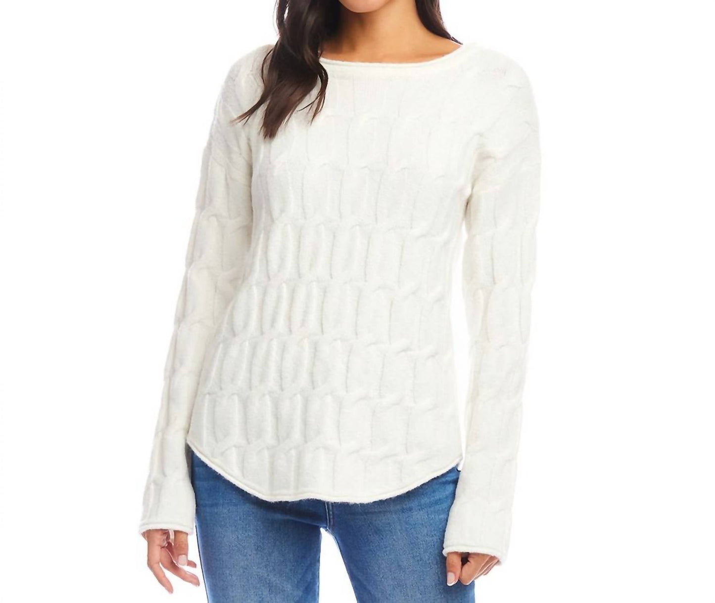 Karen Kane - Cable Shirttail Sweater