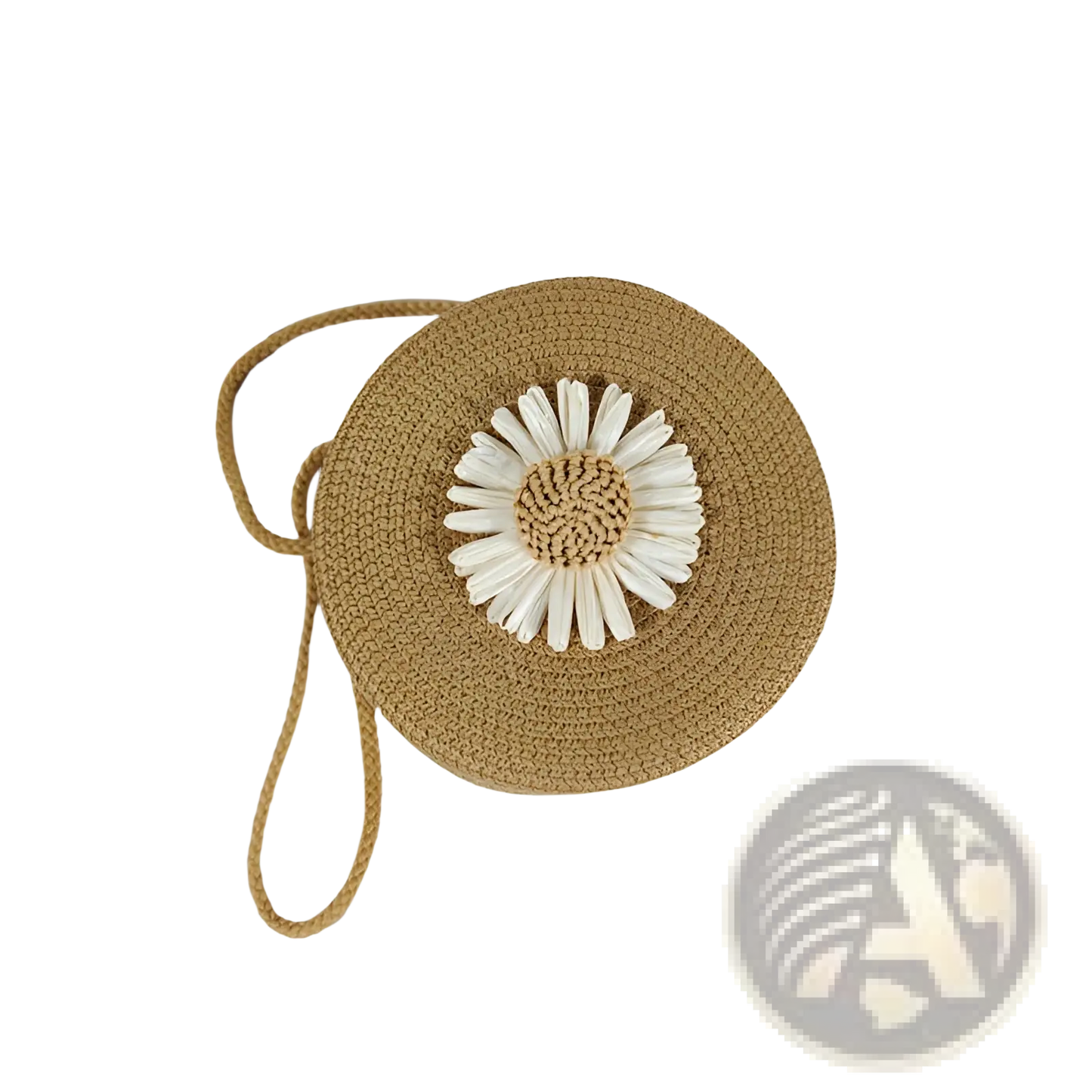Daisy Straw Crossbody Bag Round Woven Shoulder Purse