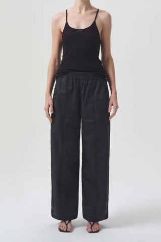 Agolde Dakota Cotton Poplin Track Pants Black Size M
