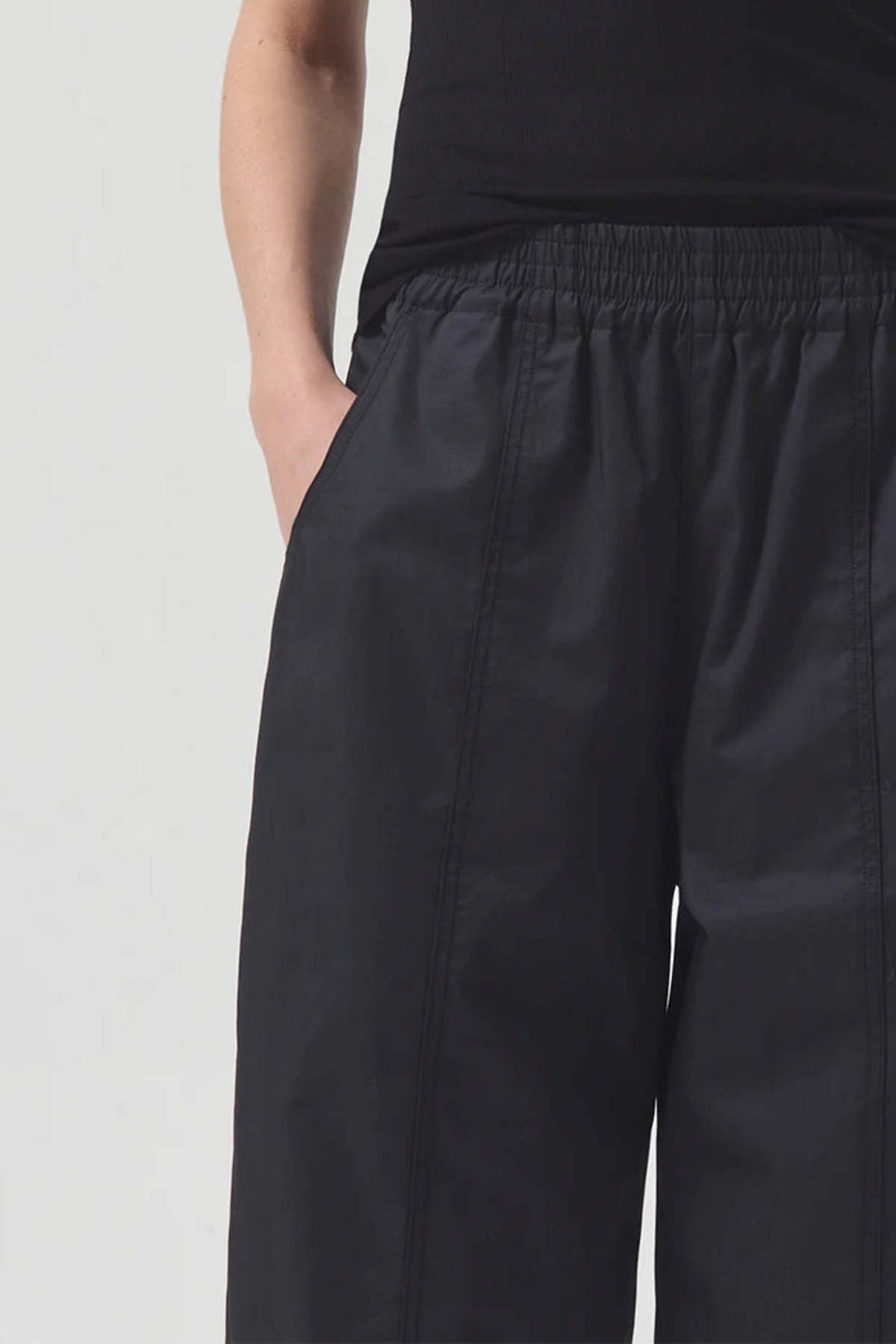 Calça de moletom Agolde Dakota Cotton Popeline preta tamanho M