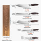 Damascus Kitchen Knife Set with Magnetic Holder