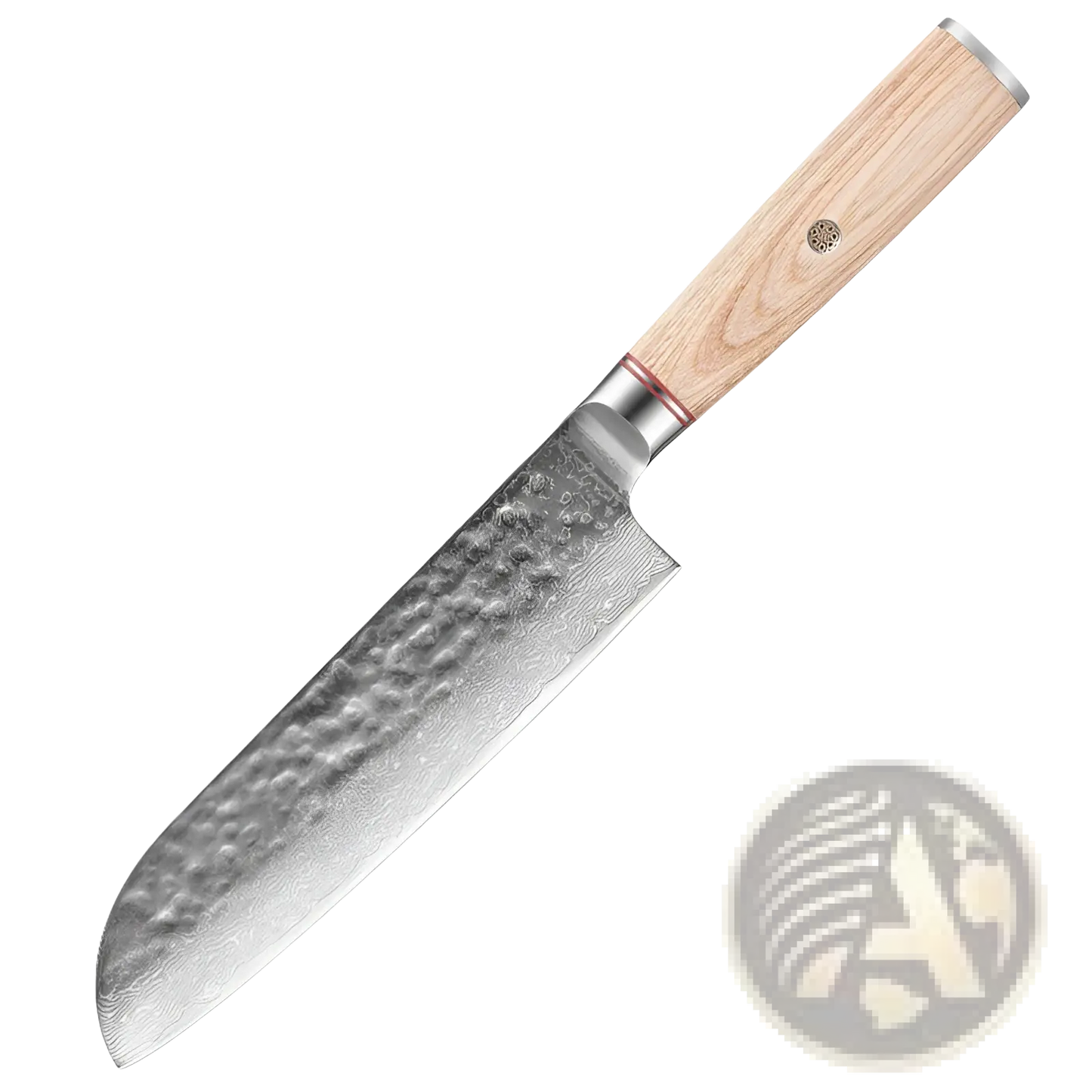 Damascus Steel Chef Knife Set 7 Piece Hammered Wood Handle
