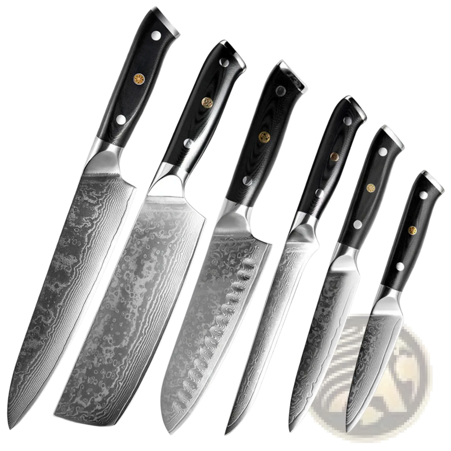 Damascus Steel Kitchen Knife Set 4 Piece G10 Handle
