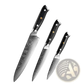 Damascus Steel Kitchen Knife Set 4 Piece G10 Handle