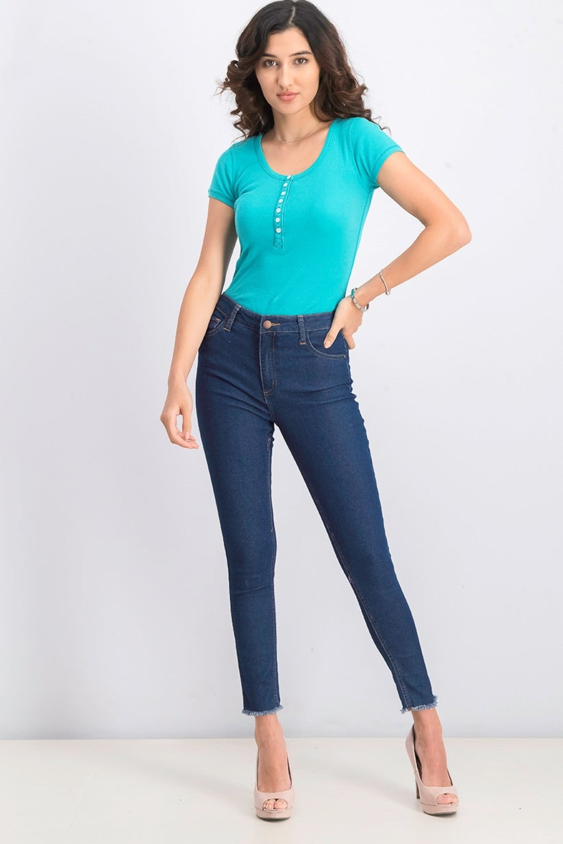 Calça jeans skinny de cintura alta Tinseltown Juniors, azul escuro, tamanho 3