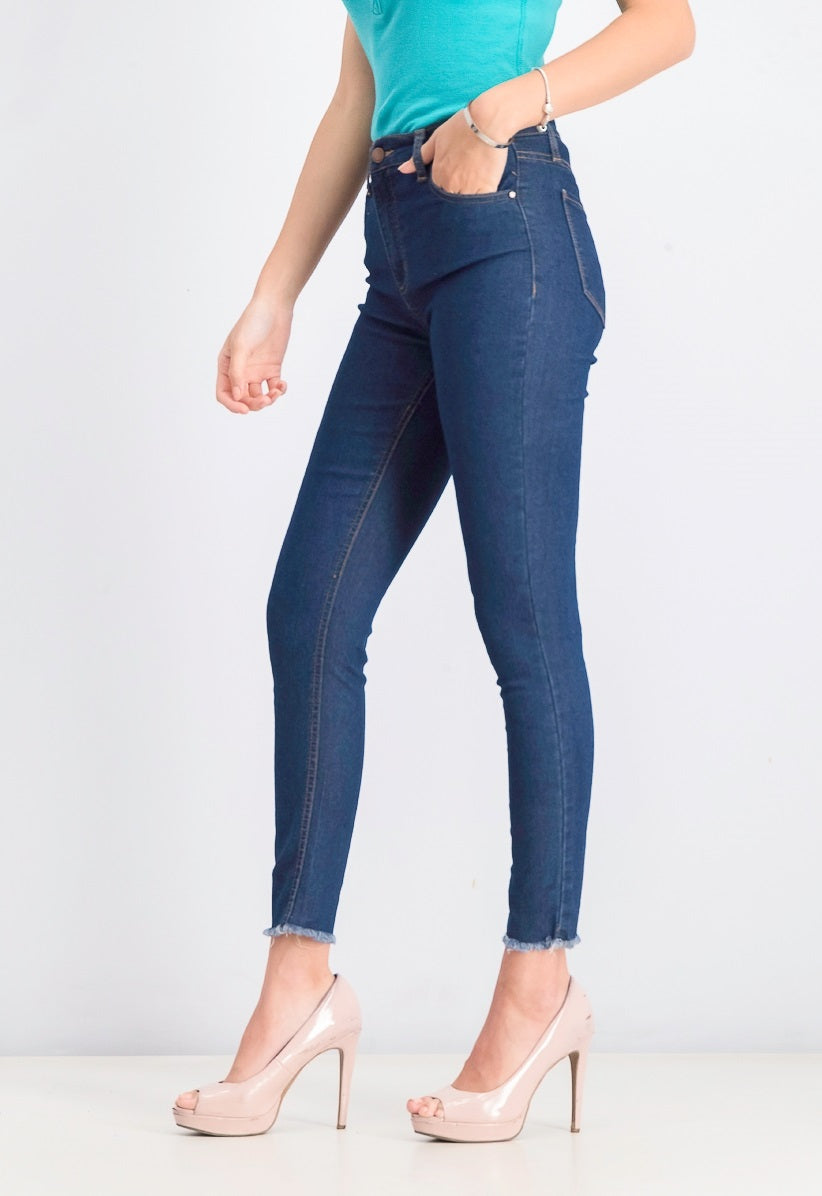 Calça jeans skinny de cintura alta Tinseltown Juniors, azul escuro, tamanho 3