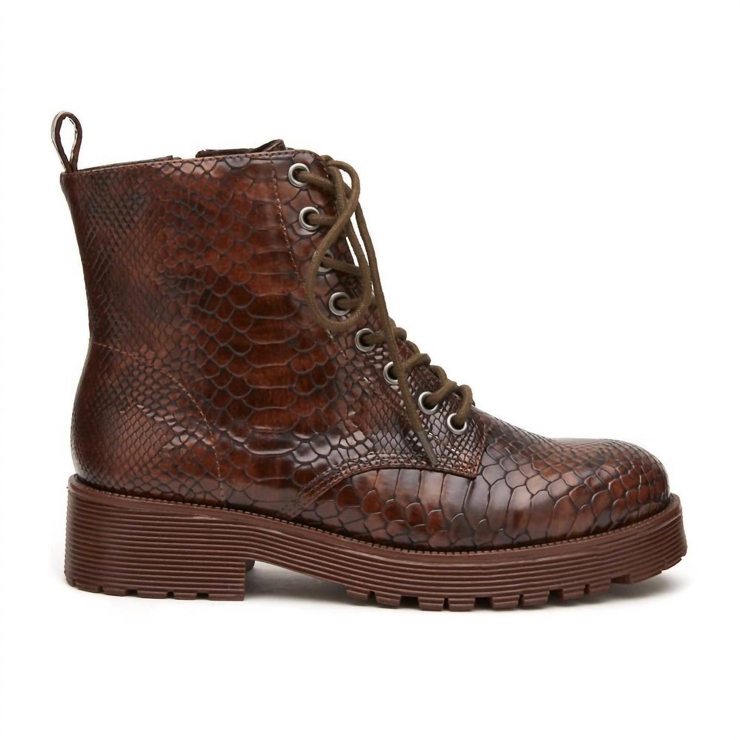 Matisse - Women's Lotus Combat Croc-Embossed Boots