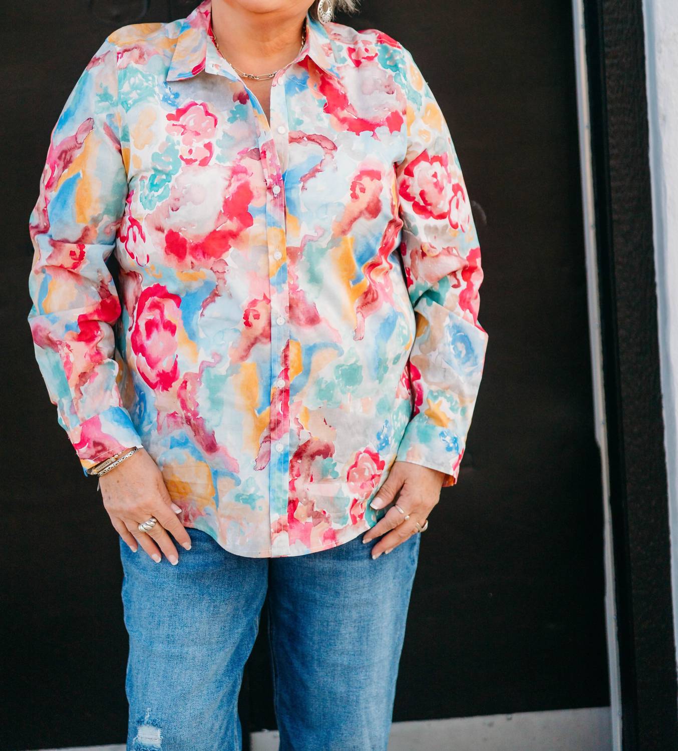 Fdj - Classic 1/5 Floral Top