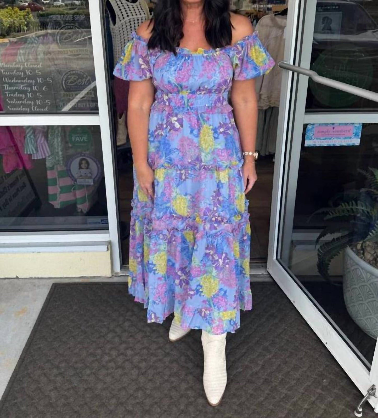 &Merci - Floral Puff Sleeve Midi Dress
