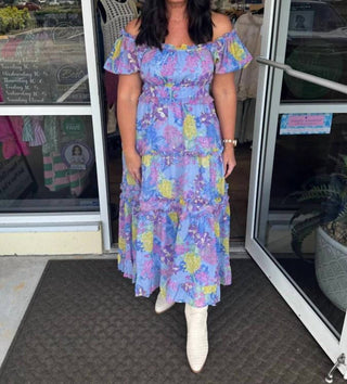 &amp;Merci - Vestido midi com manga bufante e estampa floral