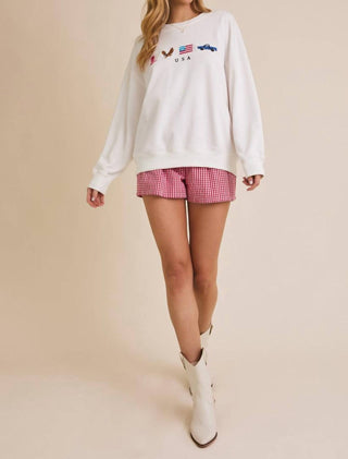 Daisy - All American Embroidered Crewneck Sweatshirt