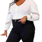 Double Take - Elegant Lace V-Neck Blouse