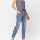 Judy Blue - High Waist Button Fly Destroyed Boyfriend Denim Jeans