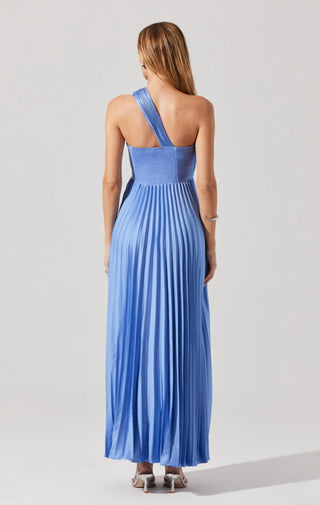 Astr - Rasya One Shoulder Pleated Maxi Dress