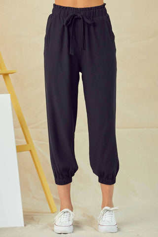 Doe And Rae - Drawstring Jogger Pants