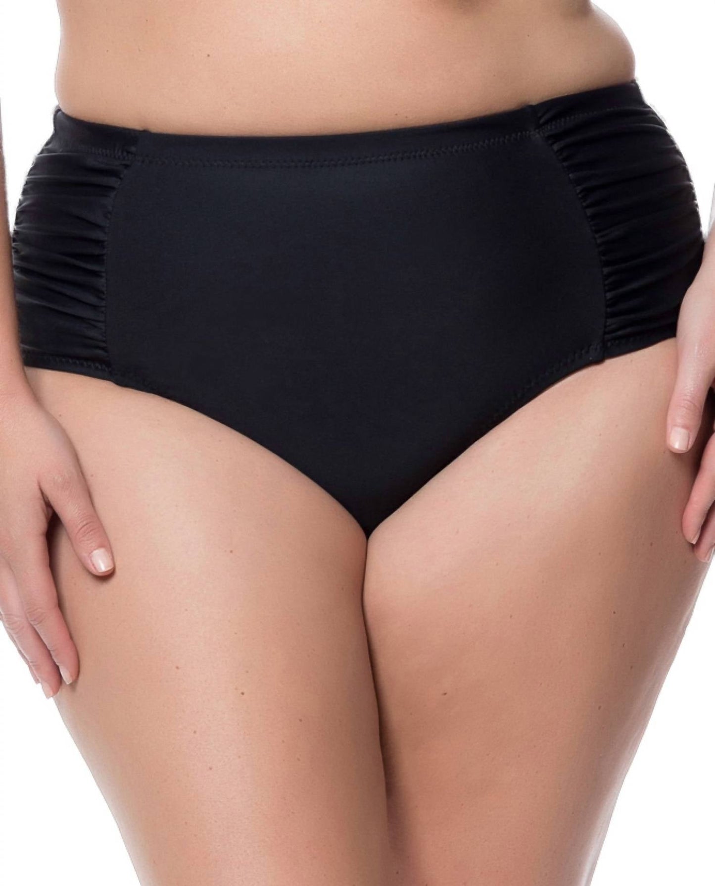 Jessica Simpson - Side Shirred High Waisted Bikini Bottom - Plus