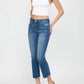Mica Denim - Mid Rise Boot Cut Crop Jeans