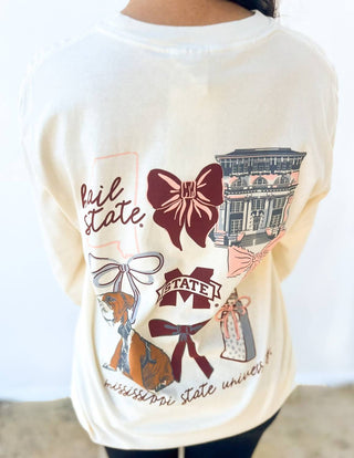 Image One - Mississippi State Bulldogs Coquette Campus Tee