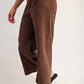 Ee:Some - Corduroy Patch Pocket Straight Pants