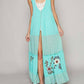 Pol - Embroidered Lace Button Long Vest