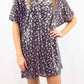 Adrienne - Animal Print Metallic Shift Mini Dress