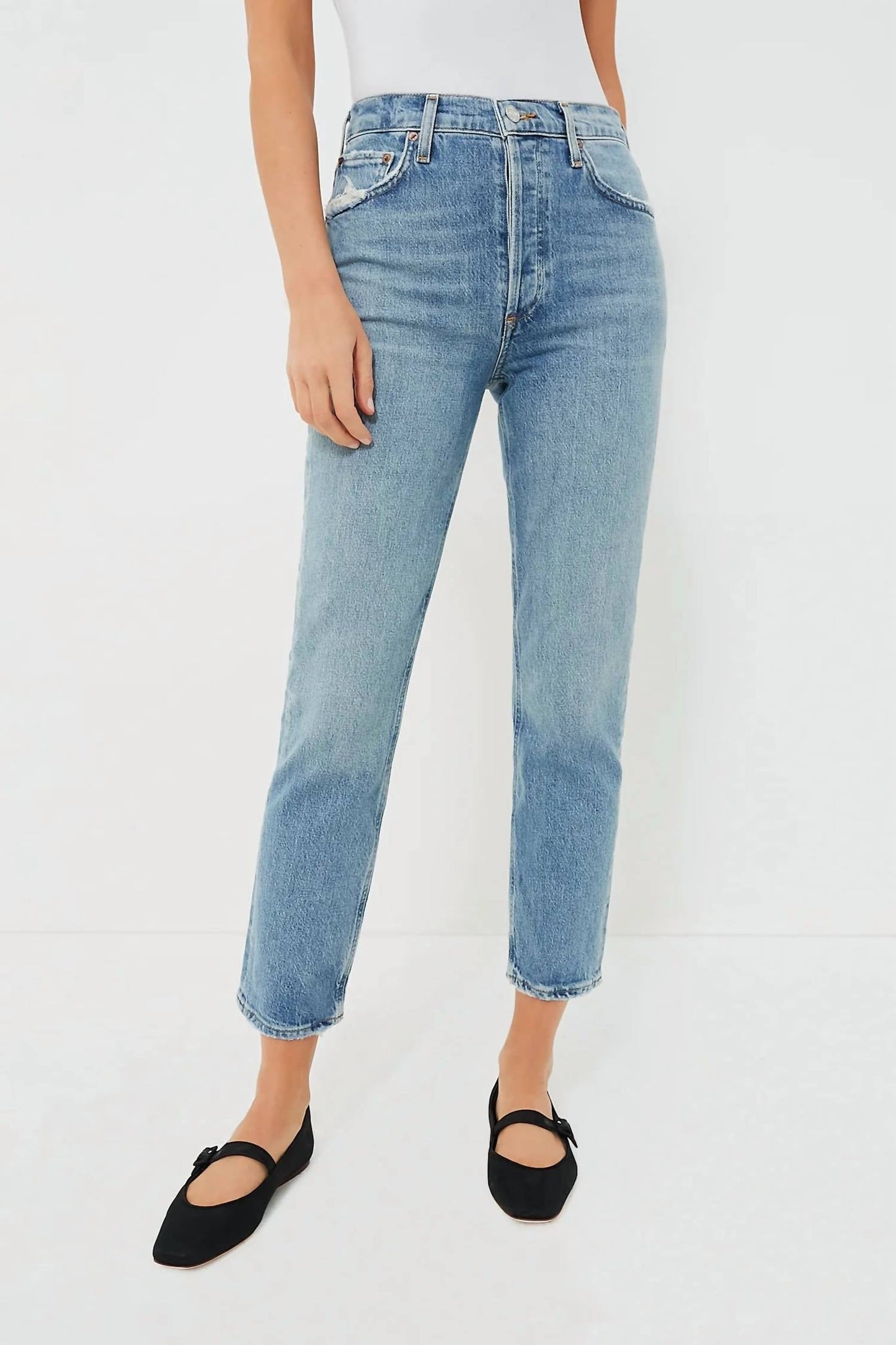 Agolde - Riley Long High Rise Straight Jeans
