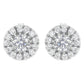 14k White Gold 1 cttw Diamond Halo Stud Earrings (I-J Clarity, I1-I2 Color)
