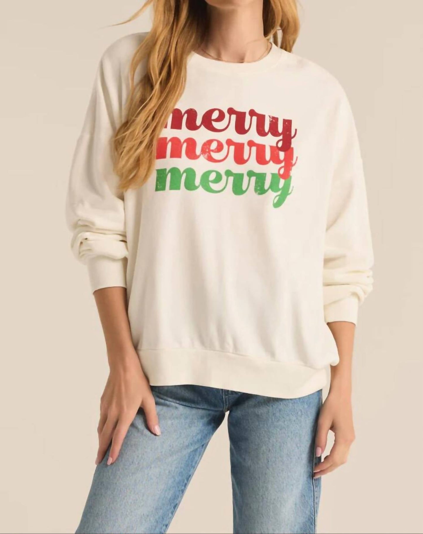 Z Supply - MERRY Crewneck Sweatshirt