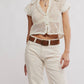 Free People - Lily Crochet Short Sleeve Top