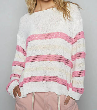 Pol - Stripe Lightweight Sweater Top