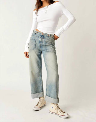Free People - Calça Jeans Palmer com Punhos