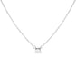 14K White Gold 1/4 Cttw Lab Grown Oval Solitaire Diamond East West 18" Pendant Necklace (G-H Color, VS2-SI1 Clarity)
