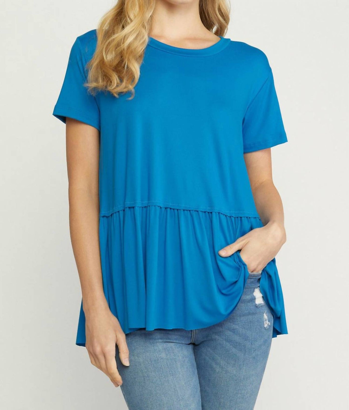 Entro - Short Sleeve Peplum Top