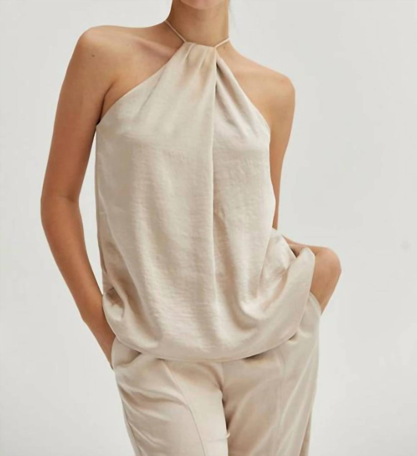 Crescent - Maria Satin Halter Top