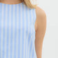 Entro - Striped High-low Hem Sleeveless Top