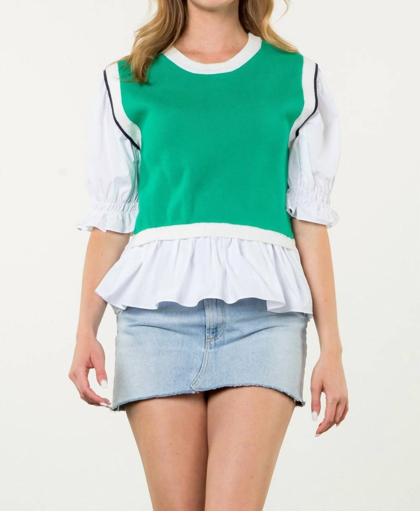 Thml - Mixed Media Knit Top