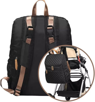 Mochila para fraldas G'ccioni, multifuncional, bolsa de viagem, trocador de fraldas, compartimentos duplos, alças para carrinho de bebê, à prova d'água