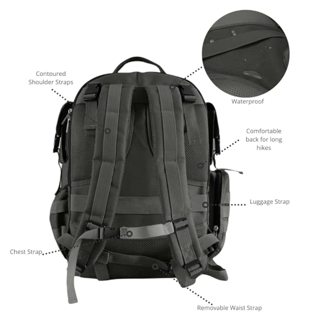 Mochila para fraldas G'ccioni, mochila de viagem, bolsa térmica para mamadeira, alças para carrinho, trocador, lenços umedecidos e bolso para mamadeira