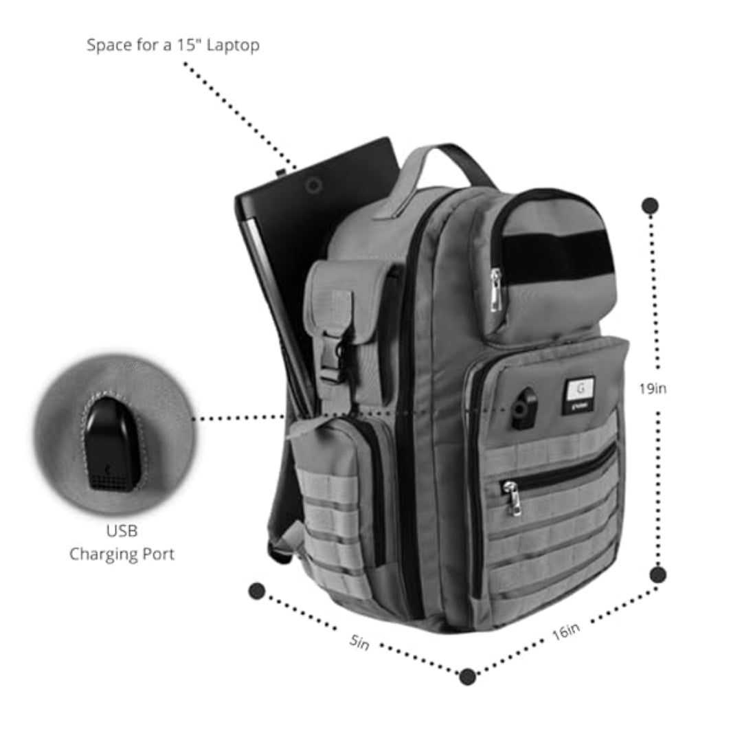 Mochila para fraldas G'ccioni, mochila de viagem, bolsa térmica para mamadeira, alças para carrinho, trocador, lenços umedecidos e bolso para mamadeira