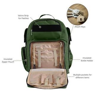 G'ccioni Diaper Bags Backpack,Travel Backpack,Insulated Bottle Pouch,Stroller Straps Changing Mat, Wipes & Bottle Pocket