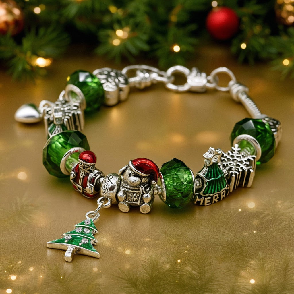 Pulseira de Natal com cristais Murano e Swarovski