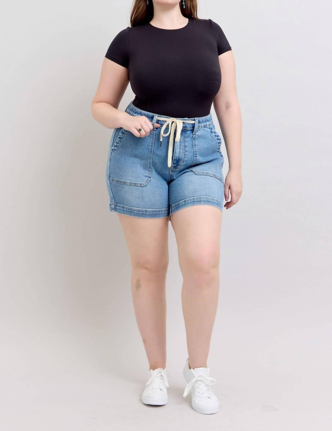 Judy Blue - High Waist Vintage Wash Jogger Denim Short