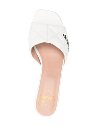 Love Moschino - Mule de salto acolchoado de couro feminino