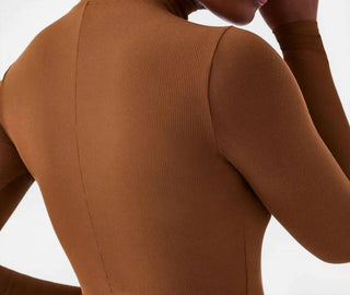 Spanx - Body de gola alta com manga comprida canelada