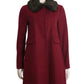Eliza J - Women's Faux Fur Trim Wool Blend Coat