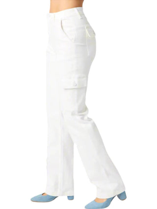 Judy Blue - Calça Jeans Cargo de Cintura Alta e Perna Reta