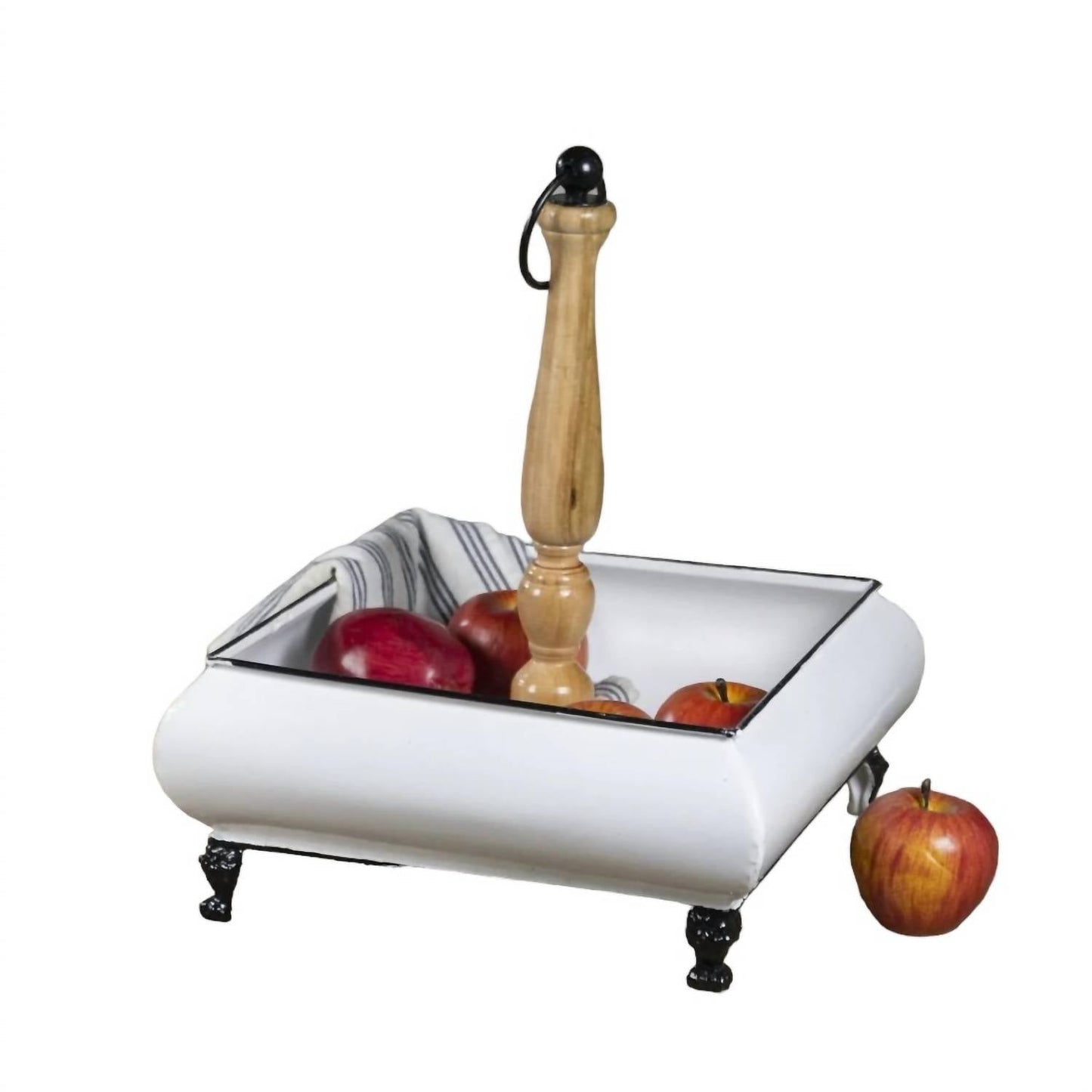 Vip Home & Garden - Metal Enamel Tray w/ Handle