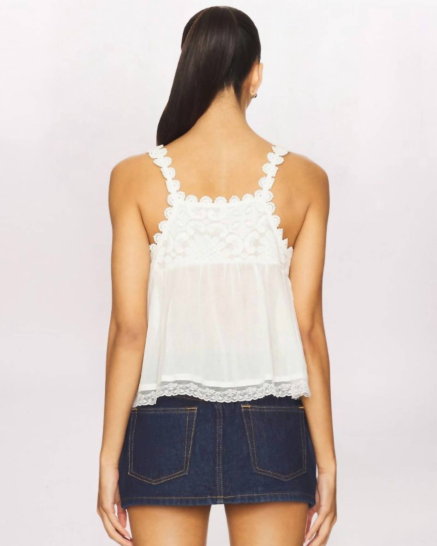 Free People - Sleeveless Stevie Lace Tank Top
