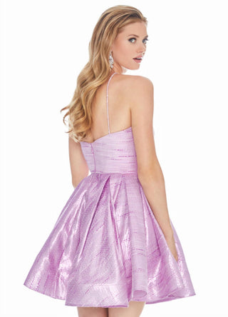 Alyce Paris - Vestido curto metálico